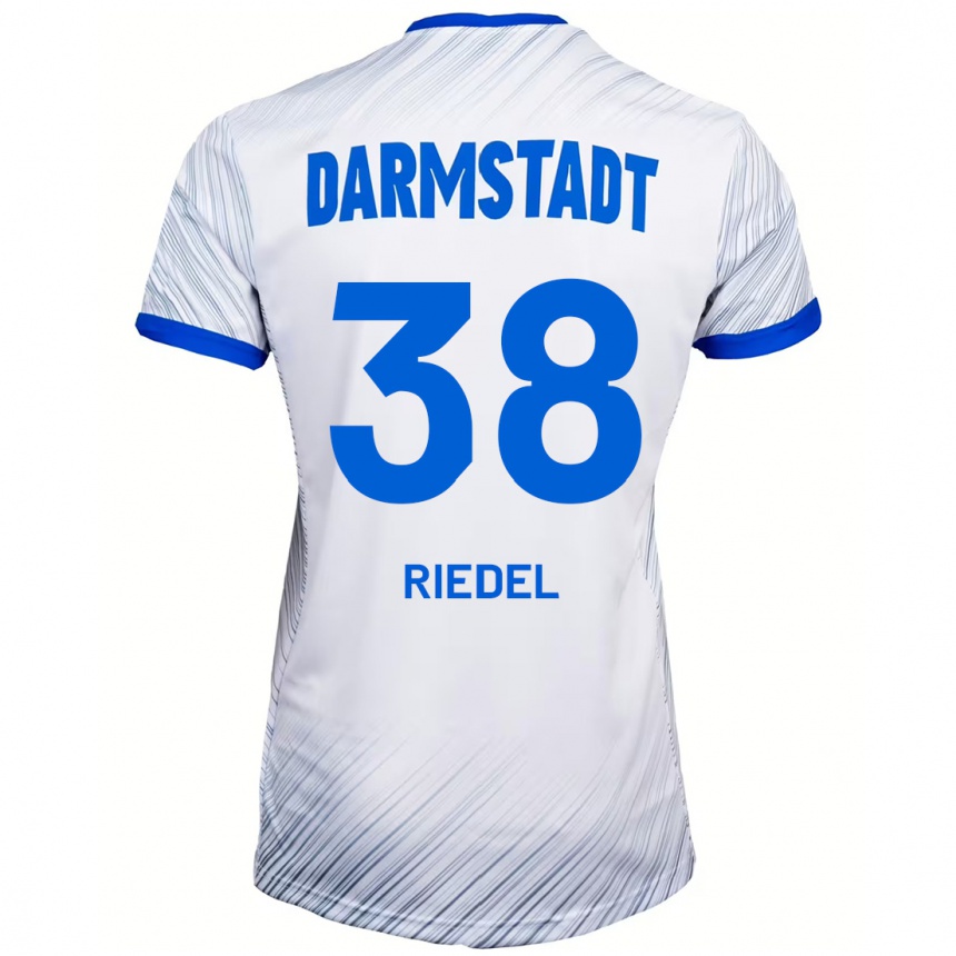 Men Football Clemens Riedel #38 White Blue Away Jersey 2024/25 T-Shirt Nz