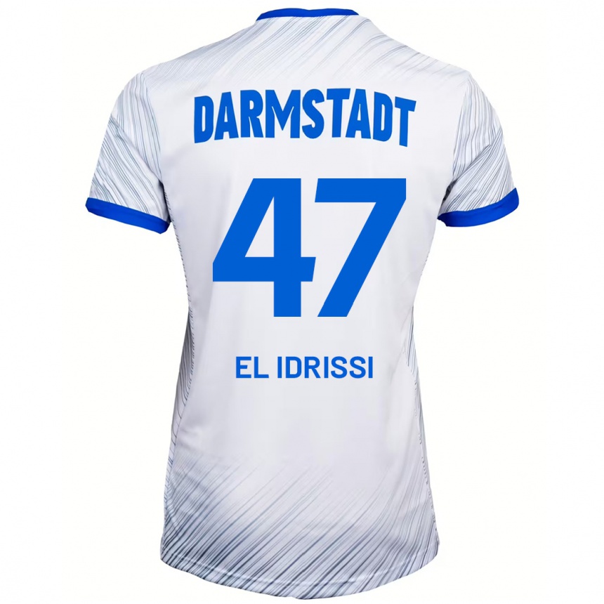 Men Football Othmane El Idrissi #47 White Blue Away Jersey 2024/25 T-Shirt Nz