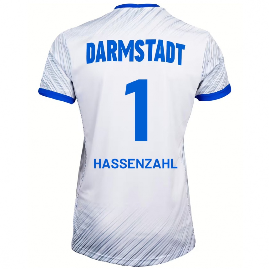 Men Football Leon Hassenzahl #1 White Blue Away Jersey 2024/25 T-Shirt Nz