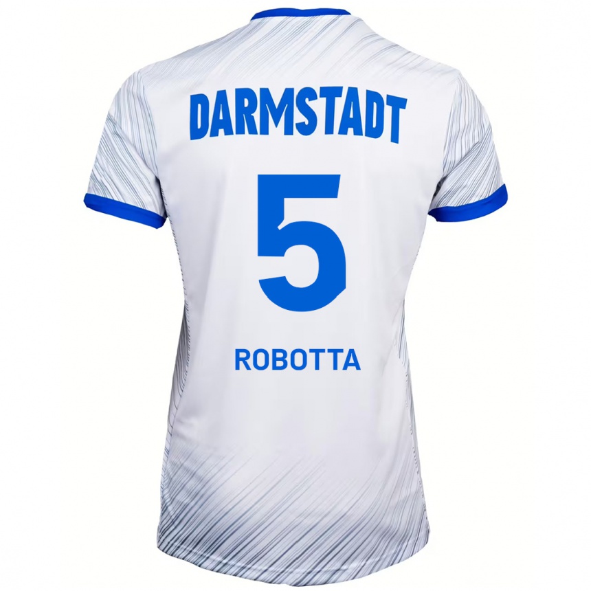 Men Football Maurizio Robotta #5 White Blue Away Jersey 2024/25 T-Shirt Nz