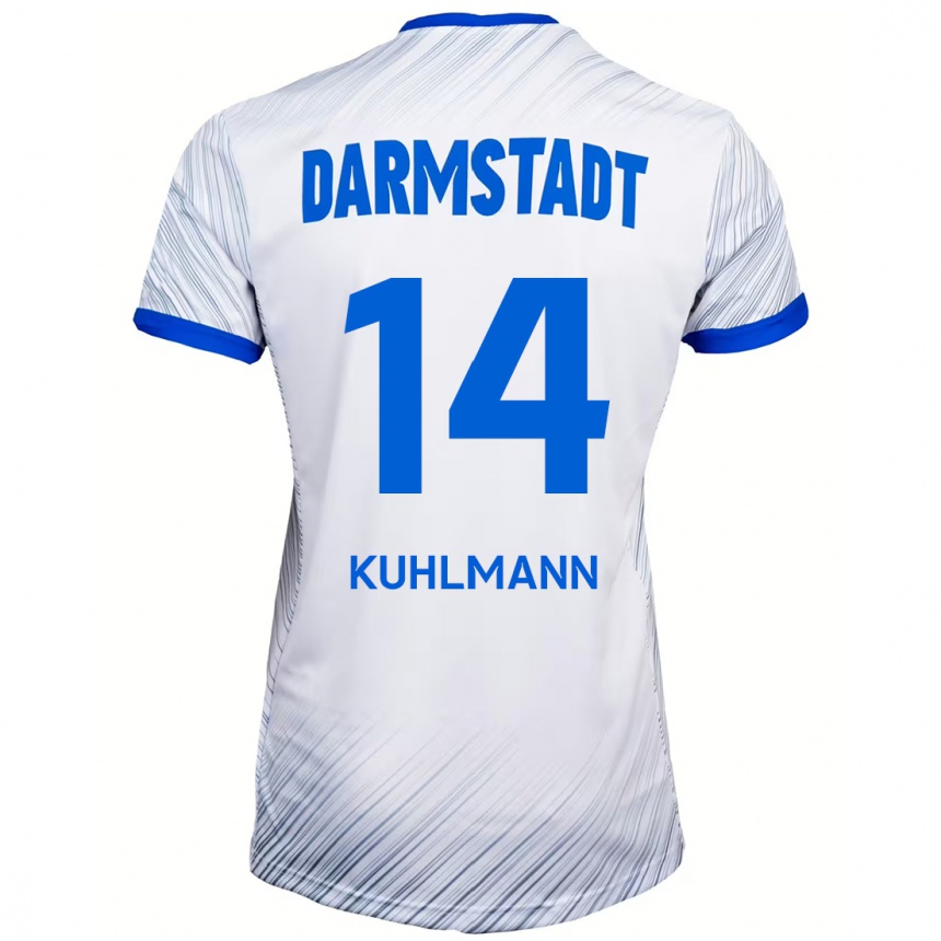 Men Football Marcel Kuhlmann #14 White Blue Away Jersey 2024/25 T-Shirt Nz