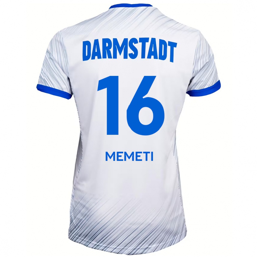 Men Football Dilon Memeti #16 White Blue Away Jersey 2024/25 T-Shirt Nz