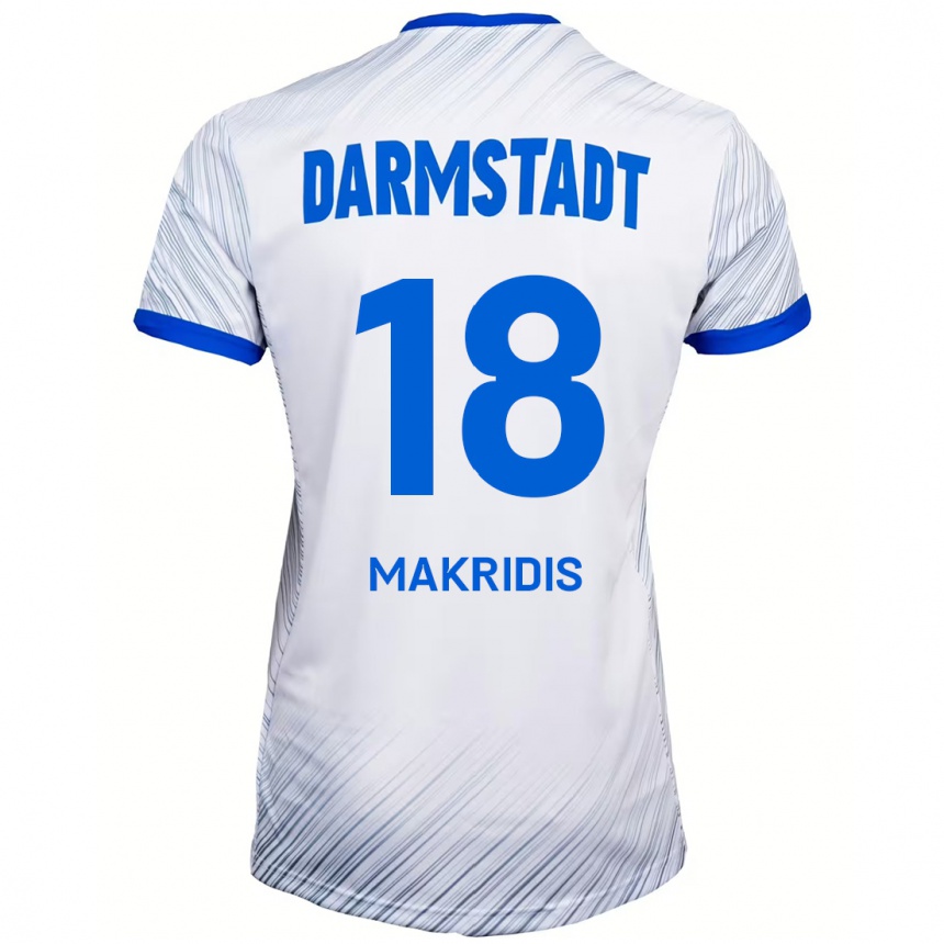 Men Football Georgios Makridis #18 White Blue Away Jersey 2024/25 T-Shirt Nz