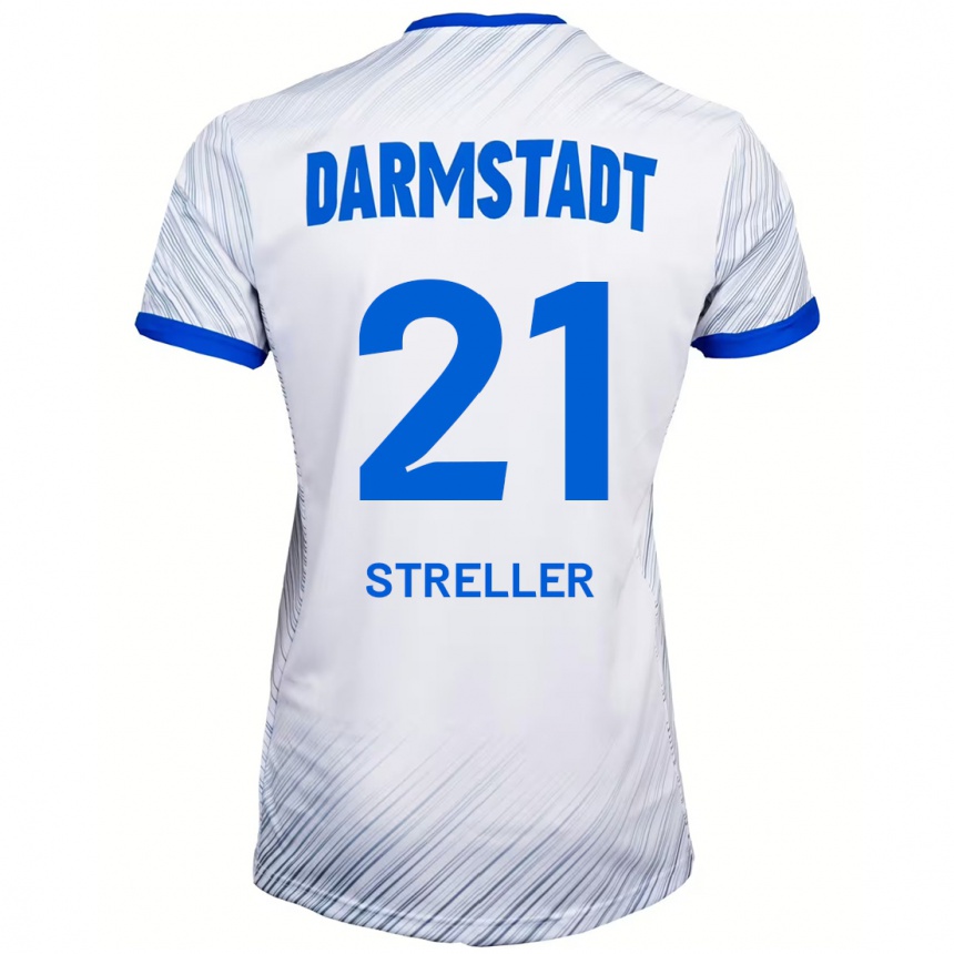 Men Football Till Streller #21 White Blue Away Jersey 2024/25 T-Shirt Nz