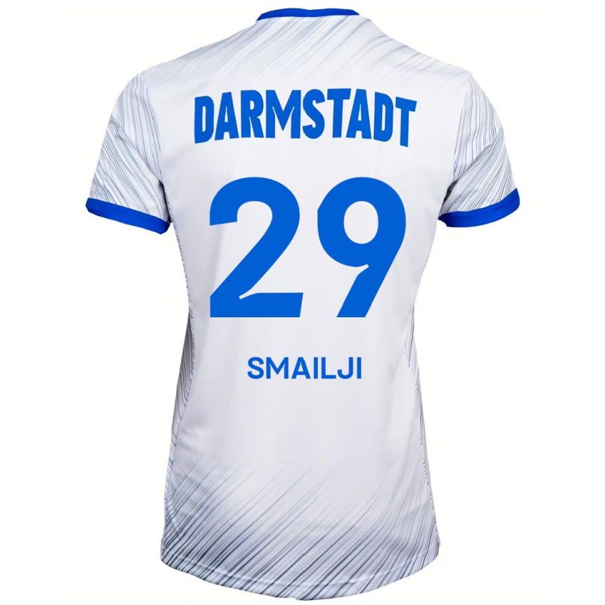 Men Football Esad Smailji #29 White Blue Away Jersey 2024/25 T-Shirt Nz