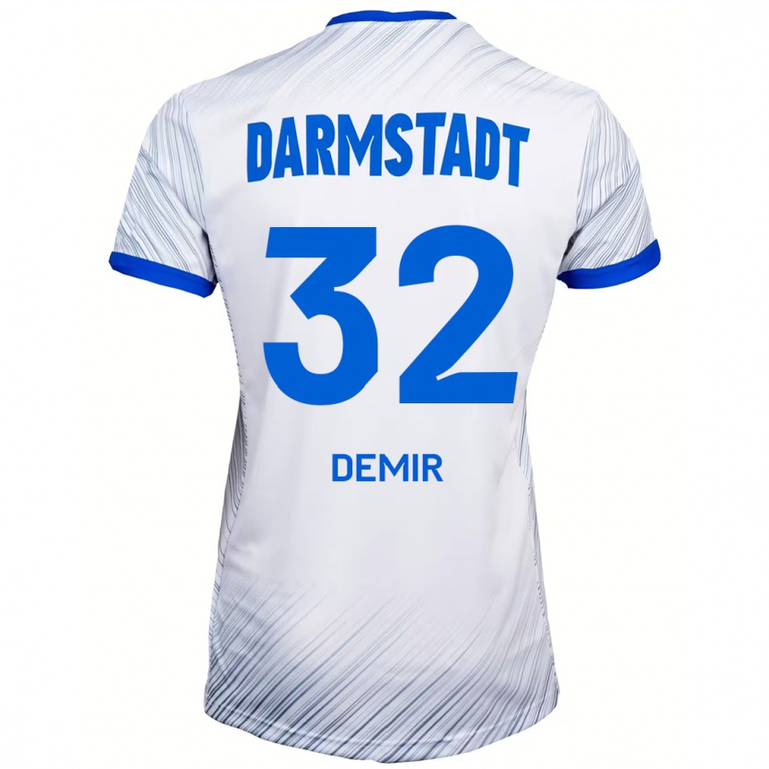 Men Football Lean Demir #32 White Blue Away Jersey 2024/25 T-Shirt Nz