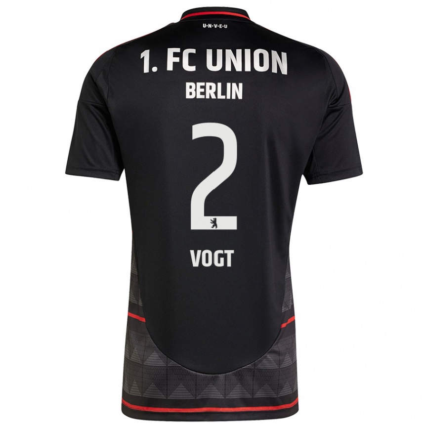 Men Football Kevin Vogt #2 Black Away Jersey 2024/25 T-Shirt Nz