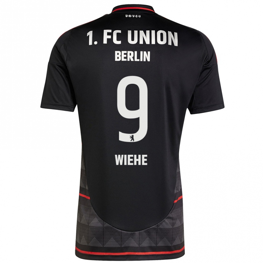 Men Football Jakob Wiehe #9 Black Away Jersey 2024/25 T-Shirt Nz