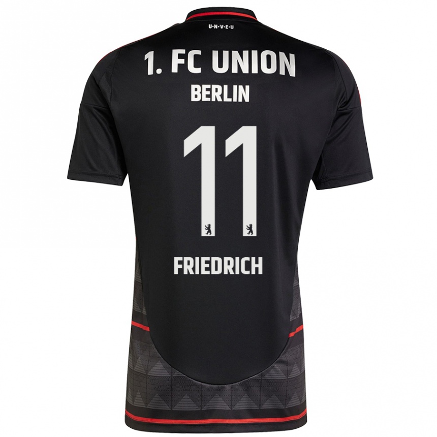 Men Football Julien Friedrich #11 Black Away Jersey 2024/25 T-Shirt Nz