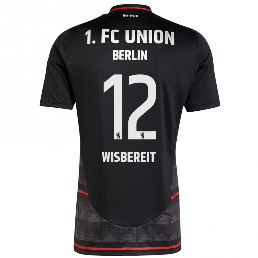 Men Football Tom Wisbereit #12 Black Away Jersey 2024/25 T-Shirt Nz