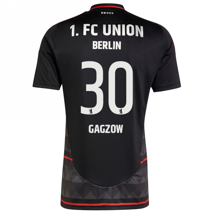 Men Football Fritz Gagzow #30 Black Away Jersey 2024/25 T-Shirt Nz