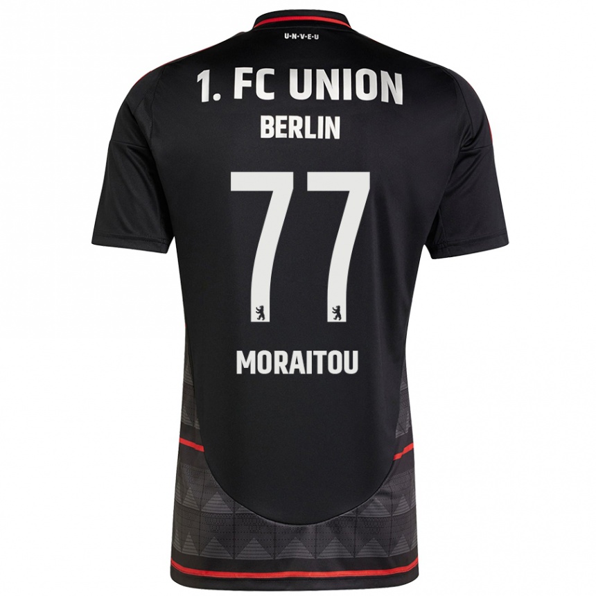 Men Football Athanasia Moraitou #77 Black Away Jersey 2024/25 T-Shirt Nz