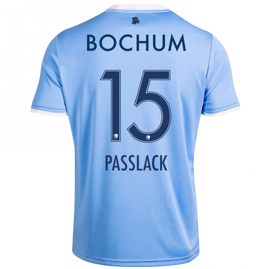 Men Football Felix Passlack #15 Sky Blue Away Jersey 2024/25 T-Shirt Nz