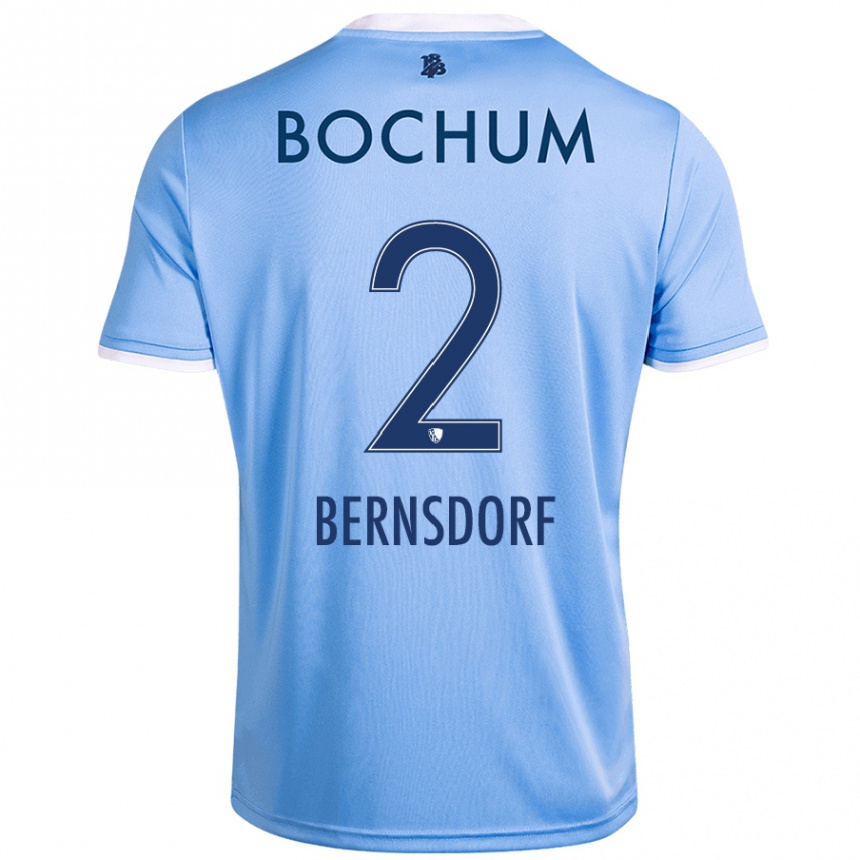 Men Football Luca Bernsdorf #2 Sky Blue Away Jersey 2024/25 T-Shirt Nz