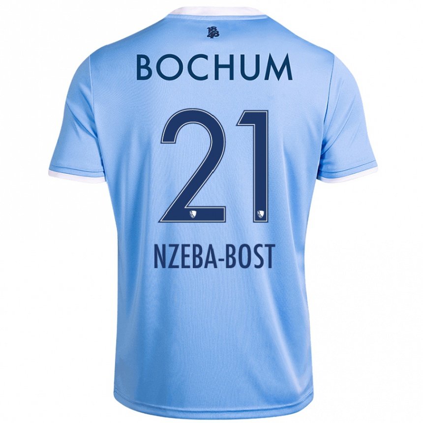 Men Football Jan Nzeba-Bost #21 Sky Blue Away Jersey 2024/25 T-Shirt Nz