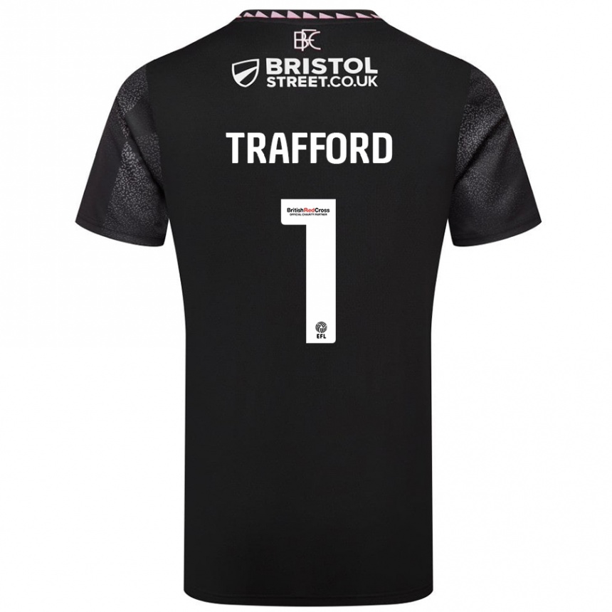 Men Football James Trafford #1 Black Away Jersey 2024/25 T-Shirt Nz