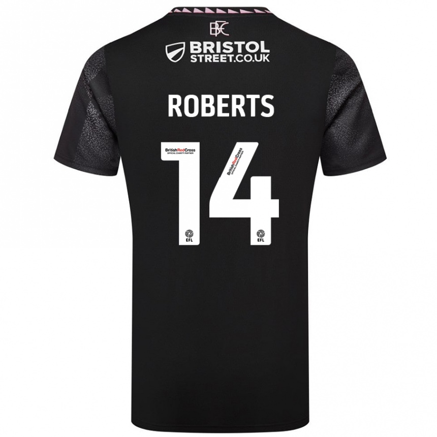 Men Football Connor Roberts #14 Black Away Jersey 2024/25 T-Shirt Nz