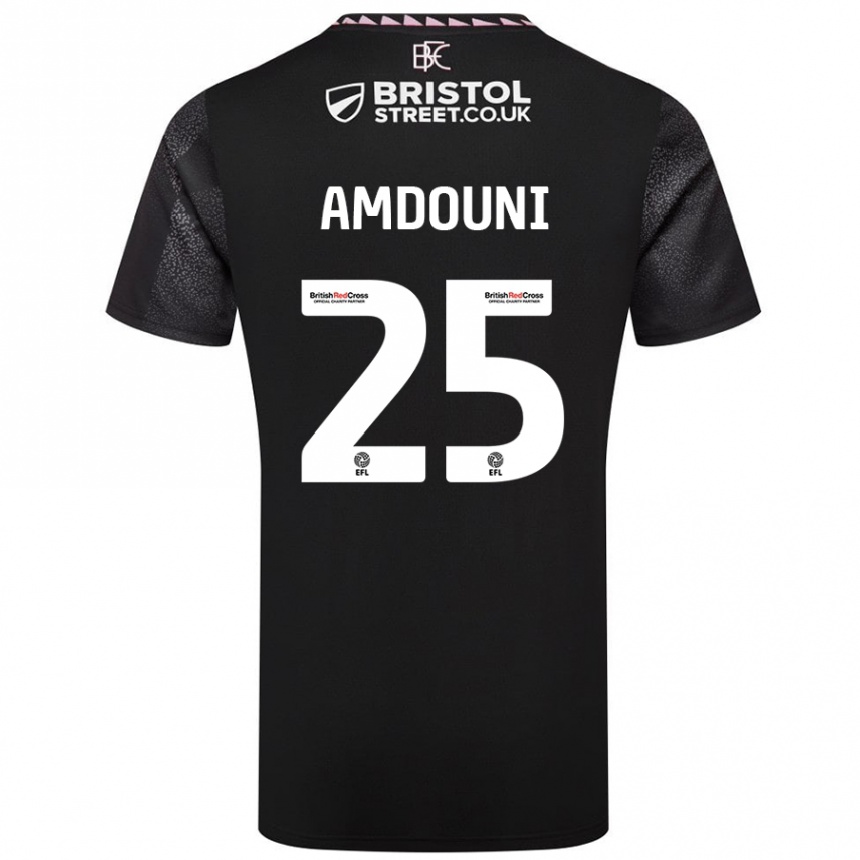 Men Football Zeki Amdouni #25 Black Away Jersey 2024/25 T-Shirt Nz