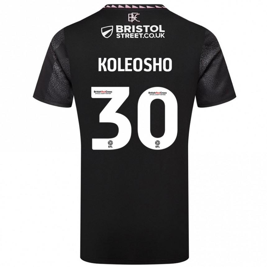 Men Football Luca Koleosho #30 Black Away Jersey 2024/25 T-Shirt Nz