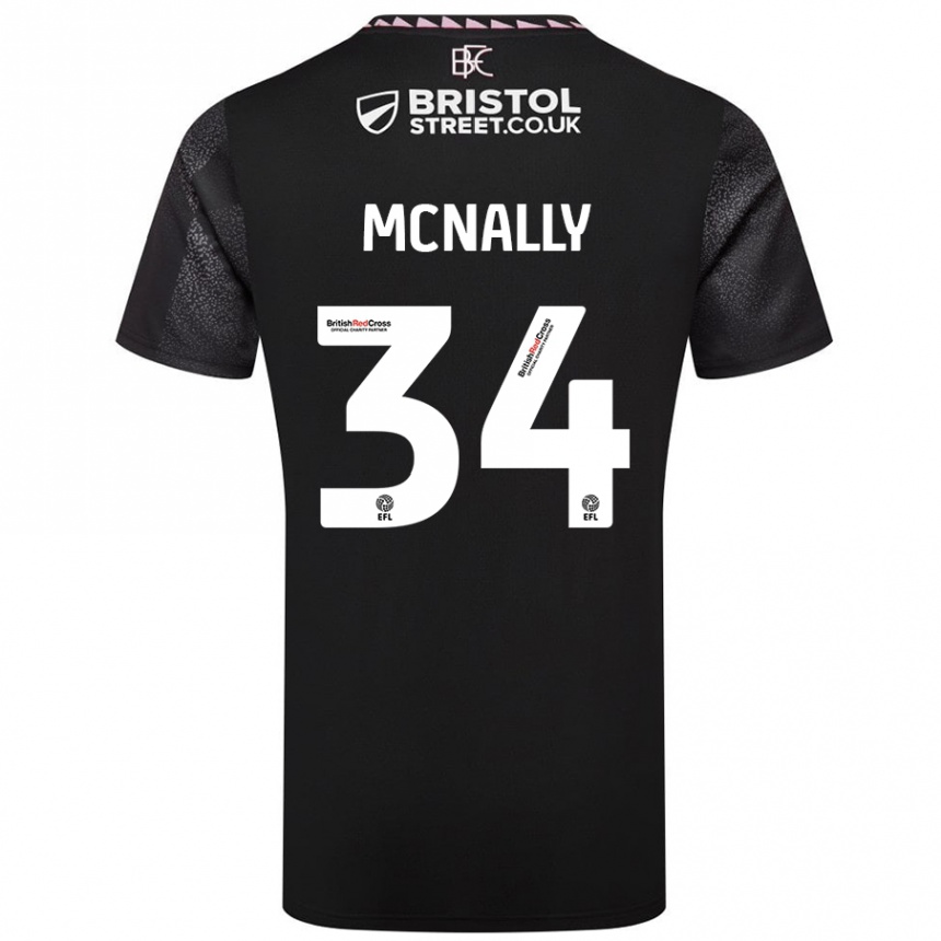 Men Football Luke Mcnally #34 Black Away Jersey 2024/25 T-Shirt Nz