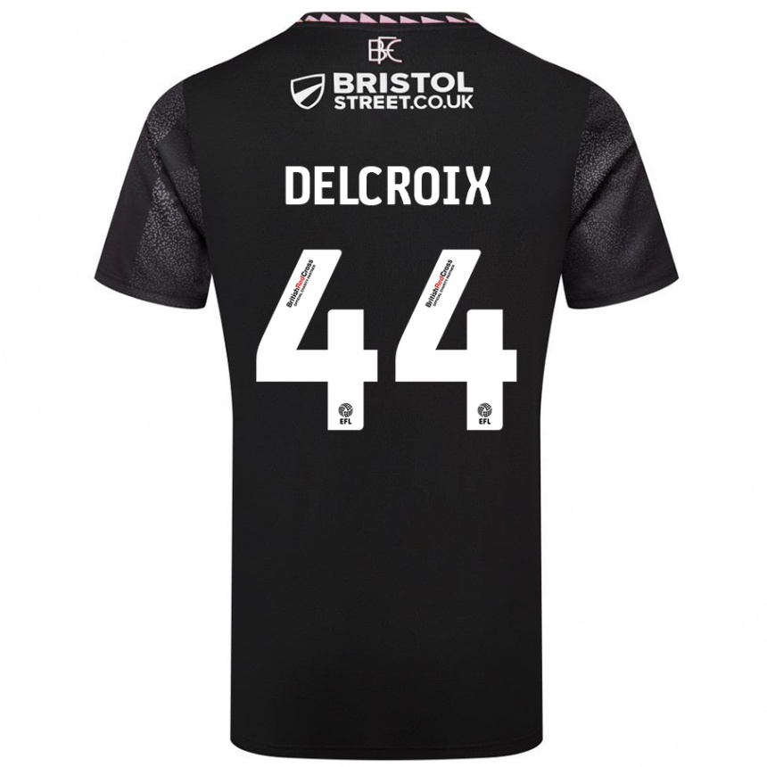 Men Football Hannes Delcroix #44 Black Away Jersey 2024/25 T-Shirt Nz