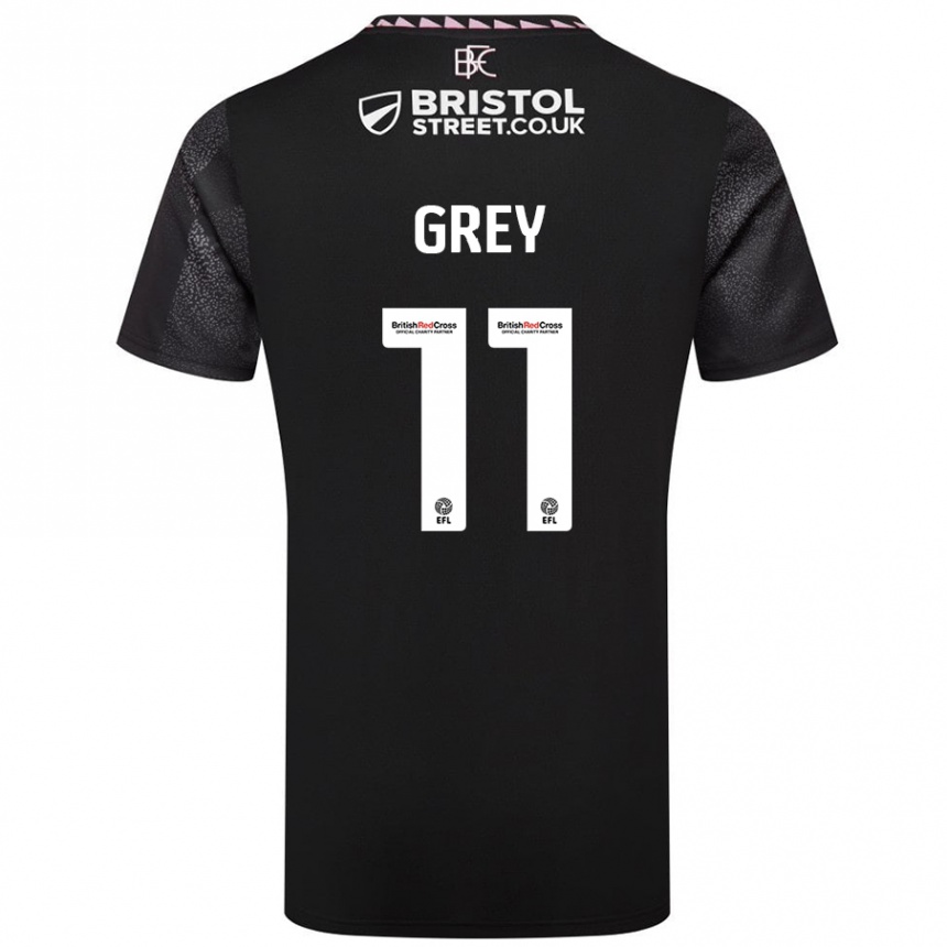 Men Football Anna Grey #11 Black Away Jersey 2024/25 T-Shirt Nz