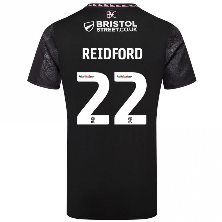 Men Football Isabella Reidford #22 Black Away Jersey 2024/25 T-Shirt Nz