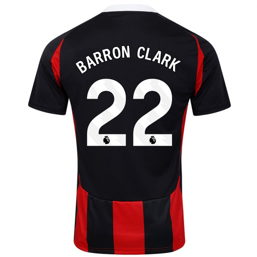 Men Football Betty Barron-Clark #22 Black Red Away Jersey 2024/25 T-Shirt Nz