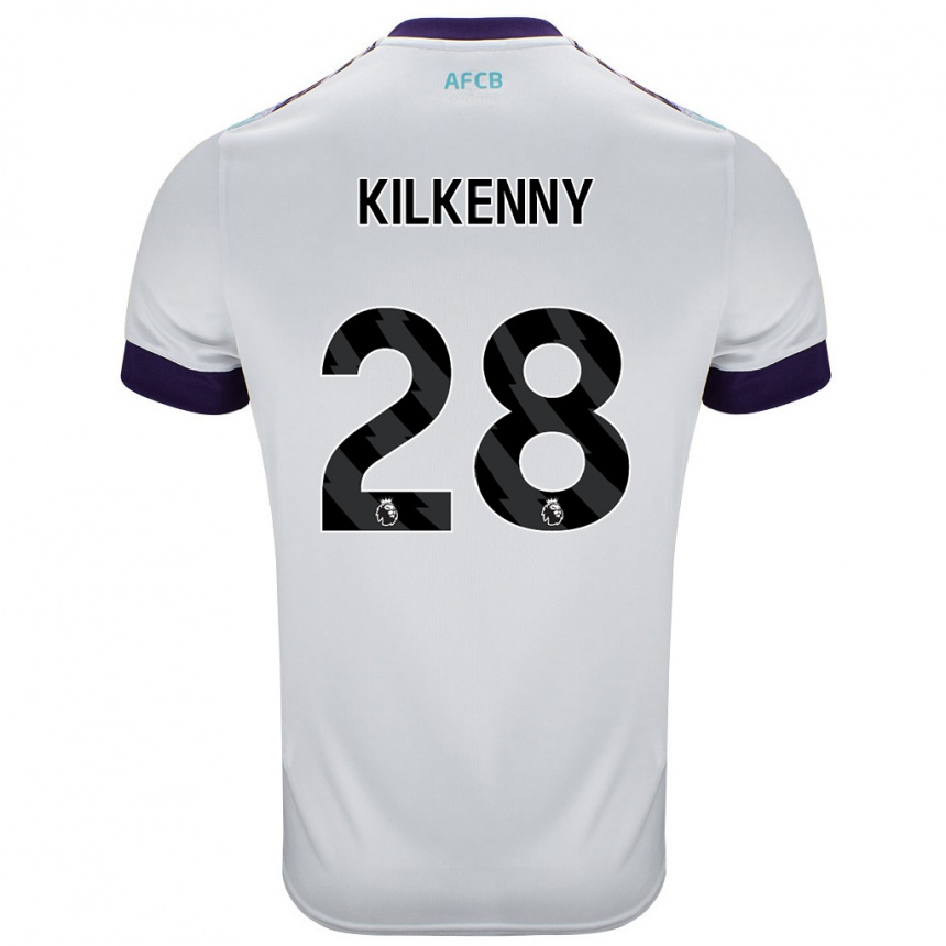 Men Football Gavin Kilkenny #28 White Green Purple Away Jersey 2024/25 T-Shirt Nz