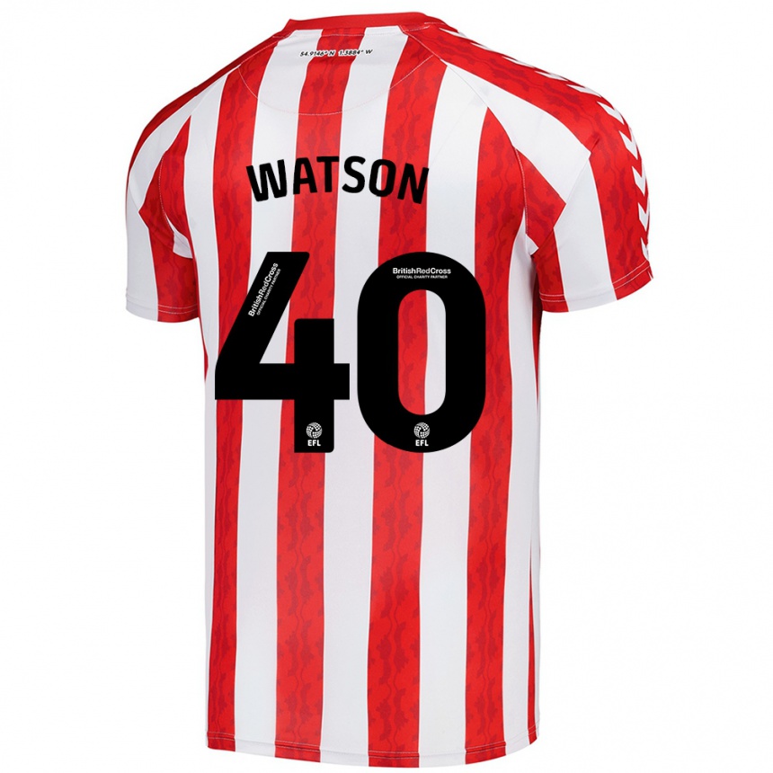 Women Football Tom Watson #40 Red White Home Jersey 2024/25 T-Shirt Nz