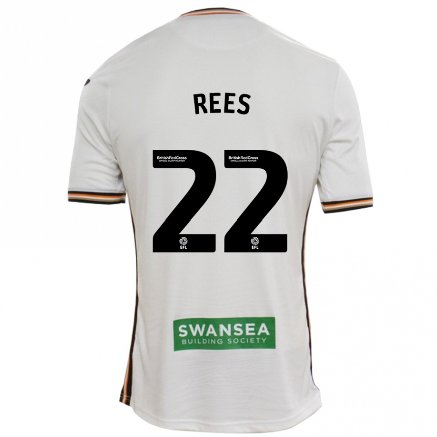 Women Football Nia Rees #22 White Home Jersey 2024/25 T-Shirt Nz