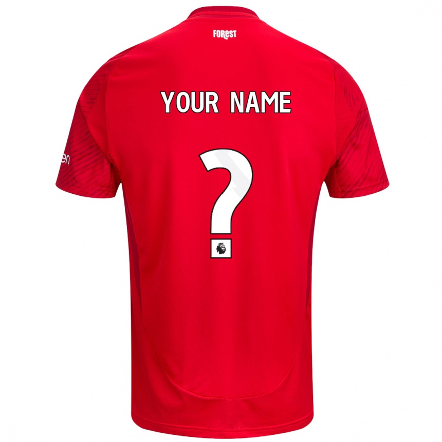 Women Football Your Name #0 Red White Home Jersey 2024/25 T-Shirt Nz