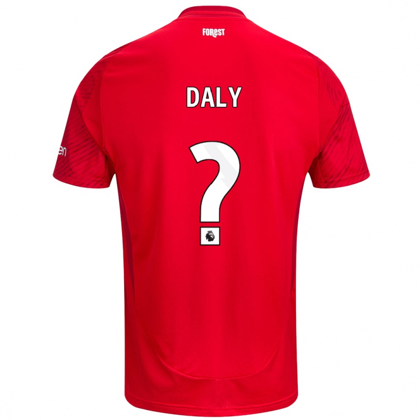 Women Football Cormac Daly #0 Red White Home Jersey 2024/25 T-Shirt Nz