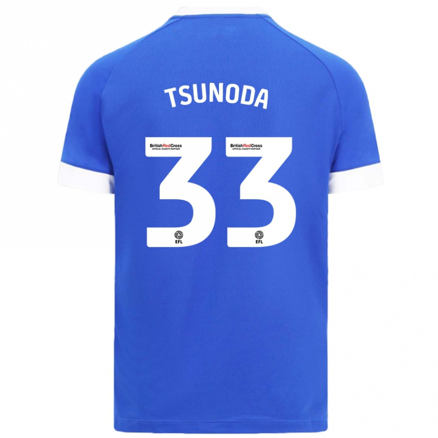 Women Football Ryotaro Tsunoda #33 Sky Blue Home Jersey 2024/25 T-Shirt Nz