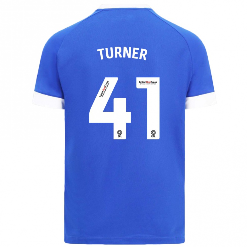 Women Football Matthew Turner #41 Sky Blue Home Jersey 2024/25 T-Shirt Nz