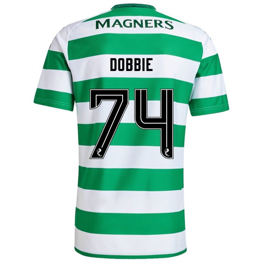 Women Football Lewis Dobbie #74 Green White Home Jersey 2024/25 T-Shirt Nz