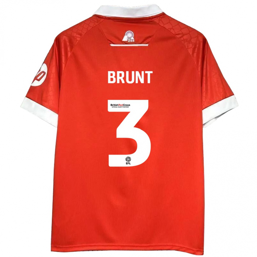 Women Football Lewis Brunt #3 Red White Home Jersey 2024/25 T-Shirt Nz