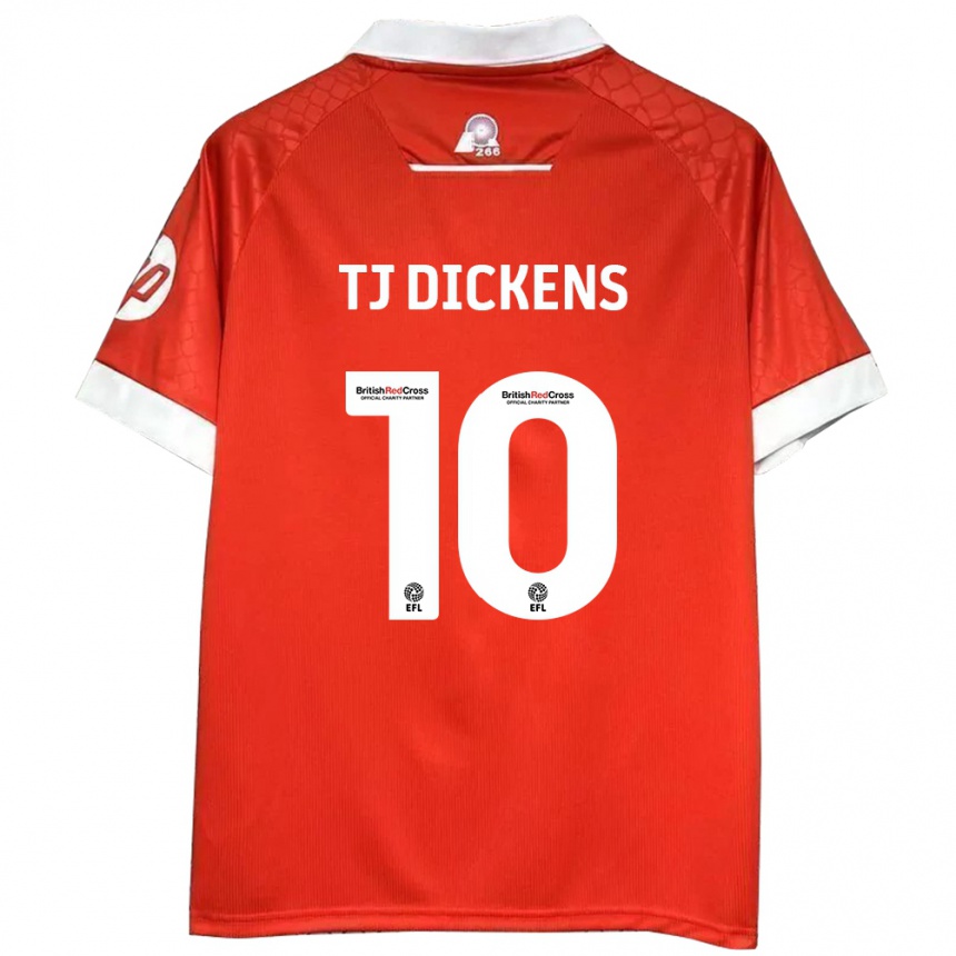 Women Football Tonicha Tj Dickens #10 Red White Home Jersey 2024/25 T-Shirt Nz