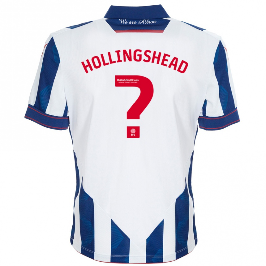 Women Football Ronnie Hollingshead #0 White Dark Blue Home Jersey 2024/25 T-Shirt Nz