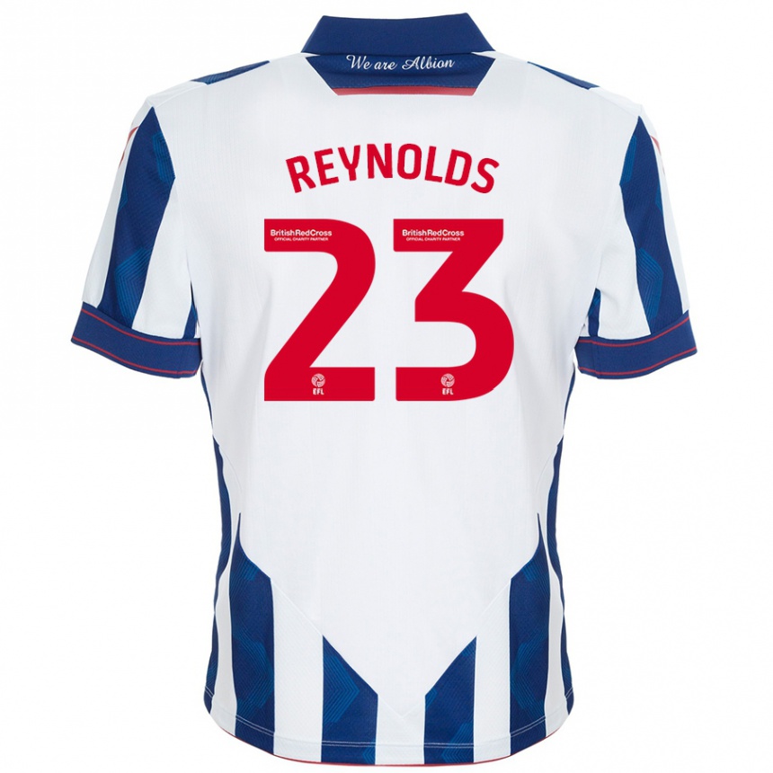 Women Football Taylor Reynolds #23 White Dark Blue Home Jersey 2024/25 T-Shirt Nz