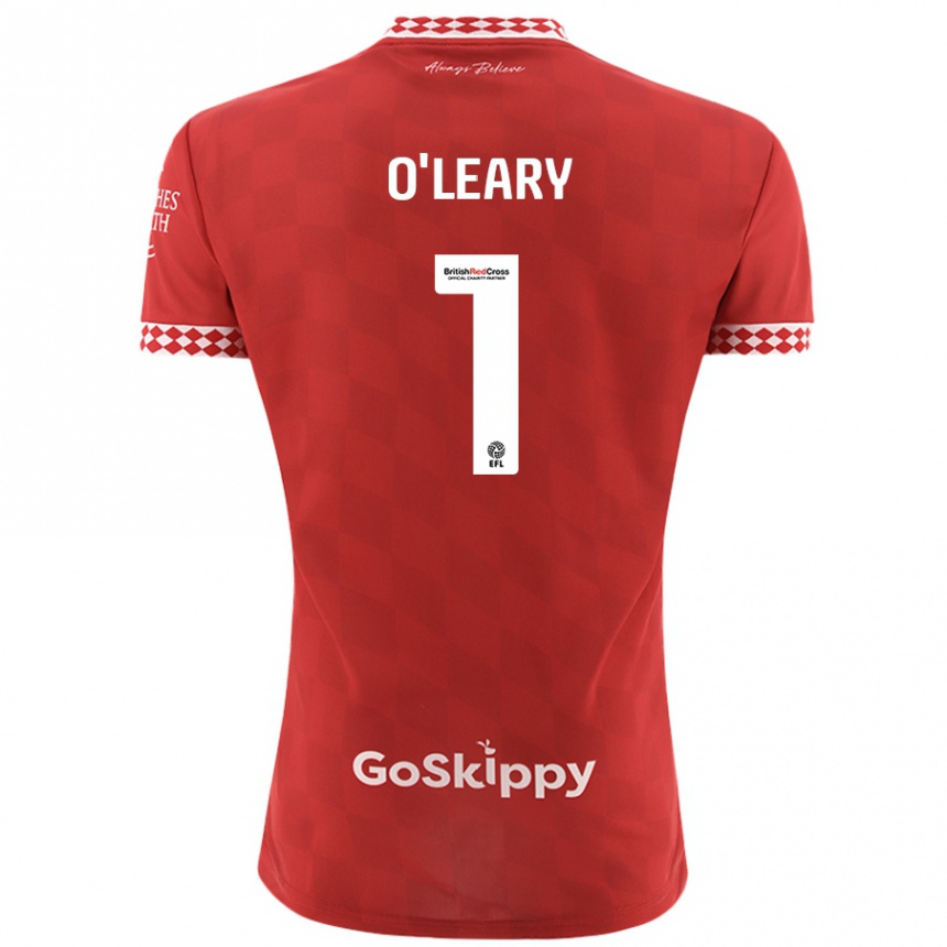 Women Football Max O'leary #1 Red Home Jersey 2024/25 T-Shirt Nz