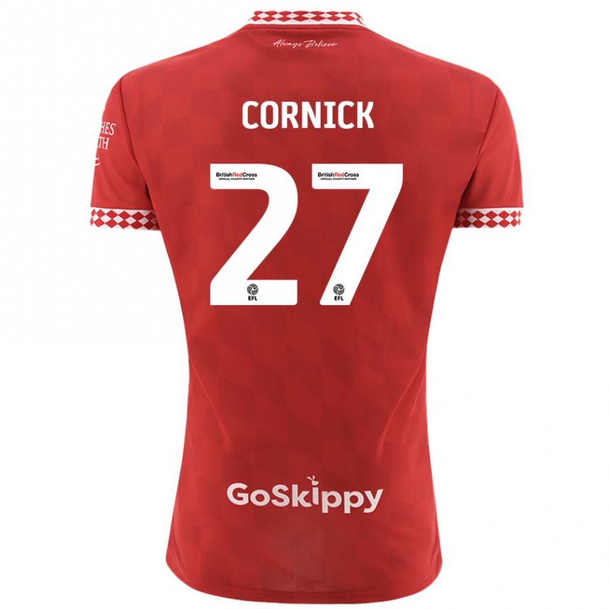 Women Football Harry Cornick #27 Red Home Jersey 2024/25 T-Shirt Nz