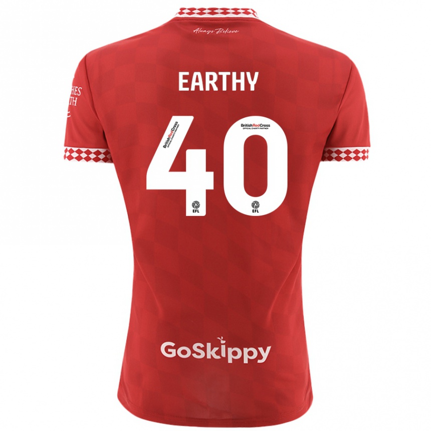 Women Football George Earthy #40 Red Home Jersey 2024/25 T-Shirt Nz