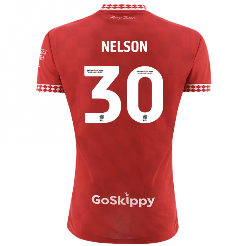 Women Football Raekwon Nelson #30 Red Home Jersey 2024/25 T-Shirt Nz