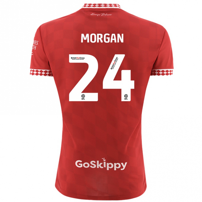 Women Football Ffion Morgan #24 Red Home Jersey 2024/25 T-Shirt Nz