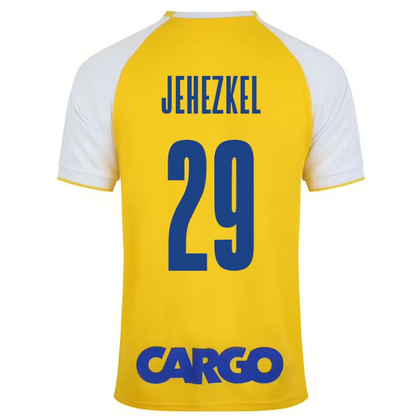 Women Football Sagiv Jehezkel #29 Yellow White Home Jersey 2024/25 T-Shirt Nz