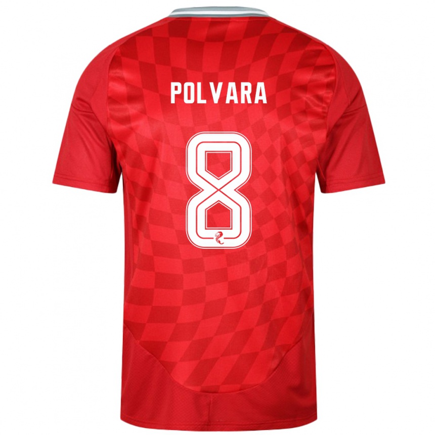 Women Football Dante Polvara #8 Red Home Jersey 2024/25 T-Shirt Nz