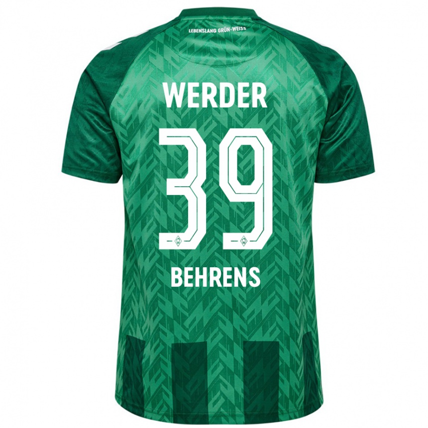 Women Football Jette Behrens #39 Green Home Jersey 2024/25 T-Shirt Nz