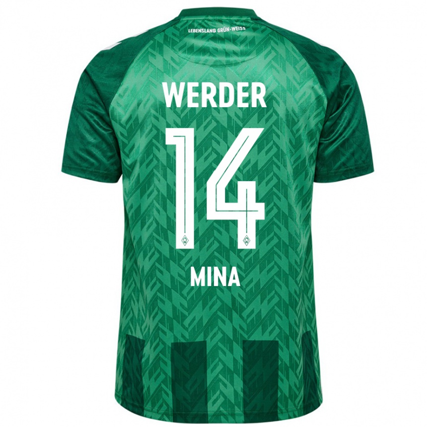 Women Football Johan Mina #14 Green Home Jersey 2024/25 T-Shirt Nz