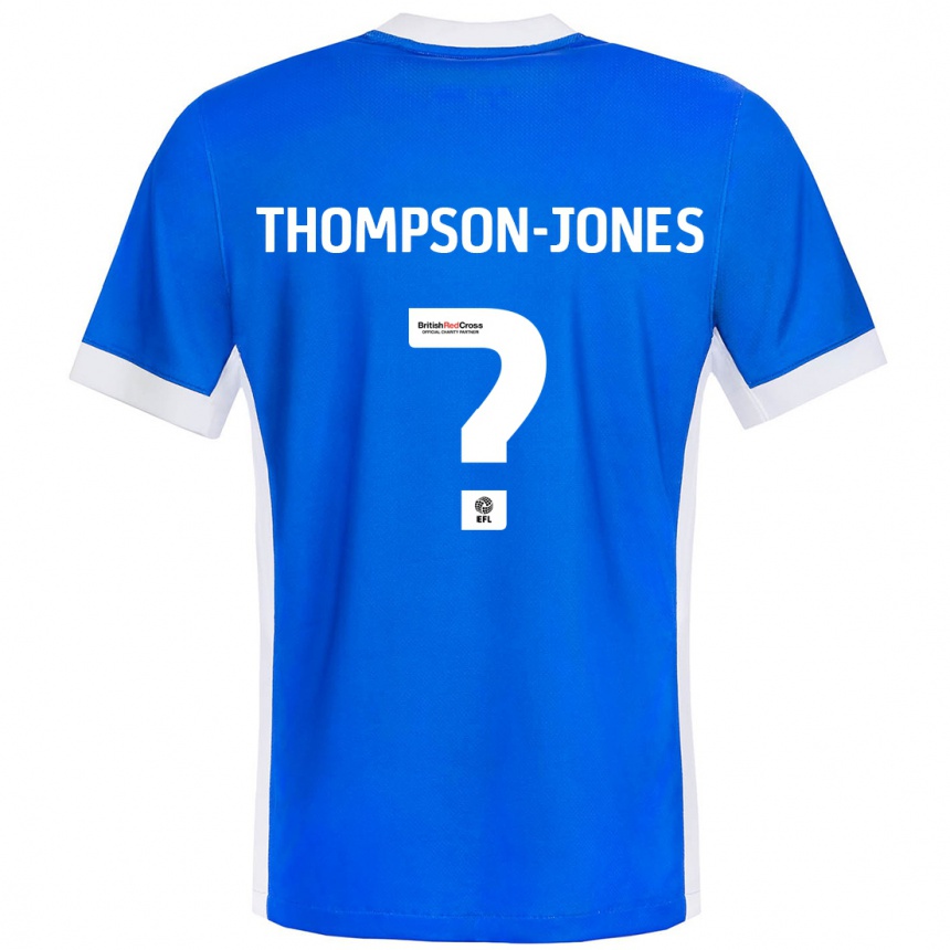 Women Football Riquelme Thompson-Jones #0 Blue White Home Jersey 2024/25 T-Shirt Nz